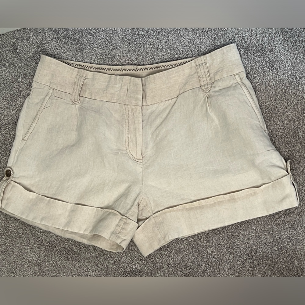 J. Crew Women’s Size 10 City Fit Light Khaki Linen Short 3.5” Inseam